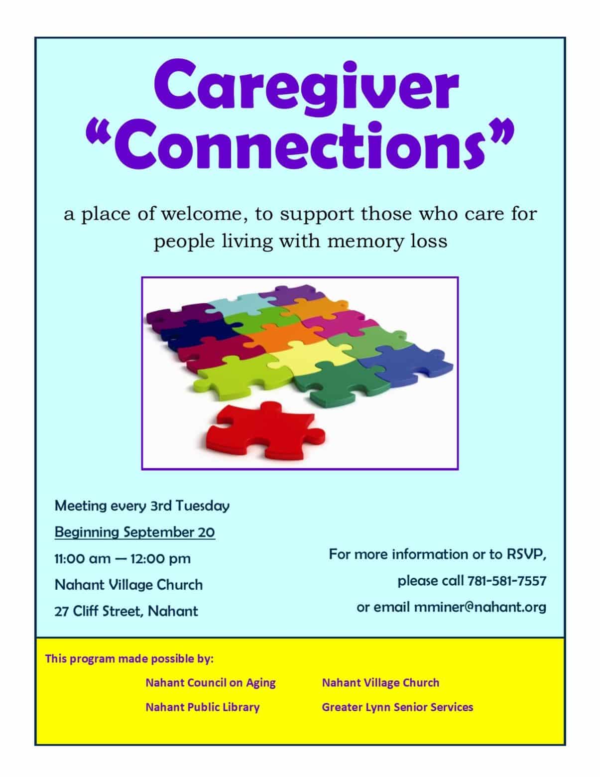 Caregiver Connections Nahant Council on Aging